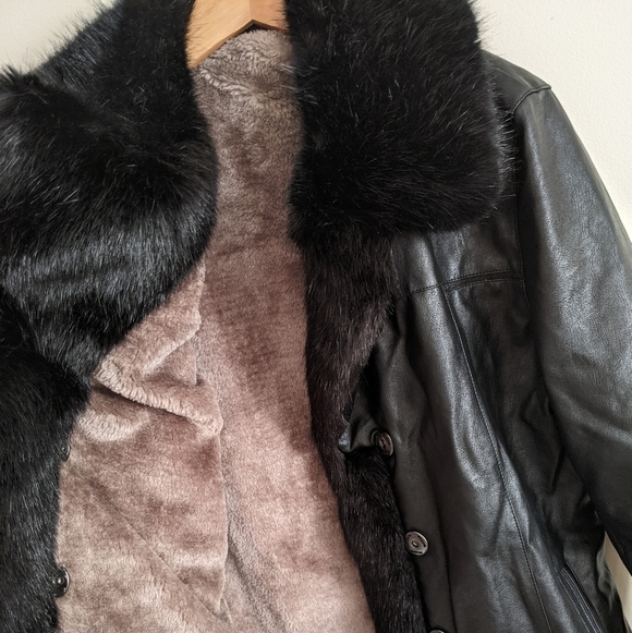 Vegan Leather Fur Jacket - Picture 3 of 3